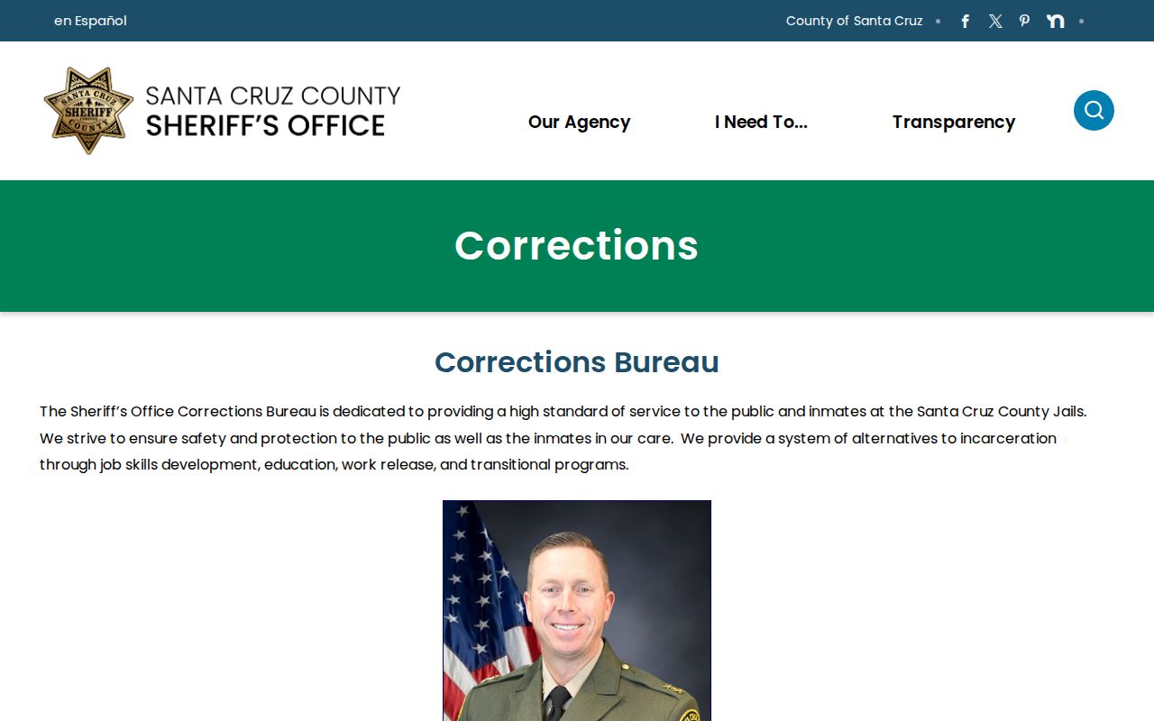 Santa Cruz County Sheriff Corrections Bureau overview of four custody facilities