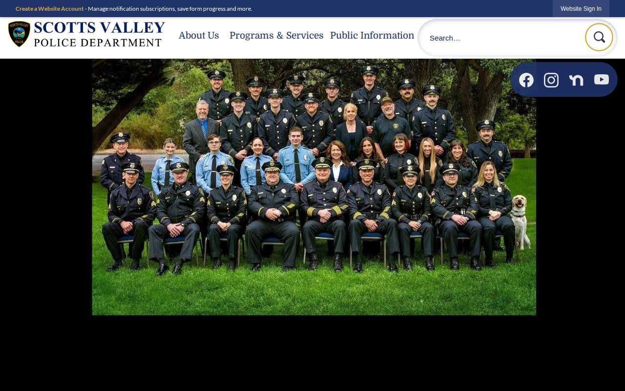 Scotts Valley Police Department official page